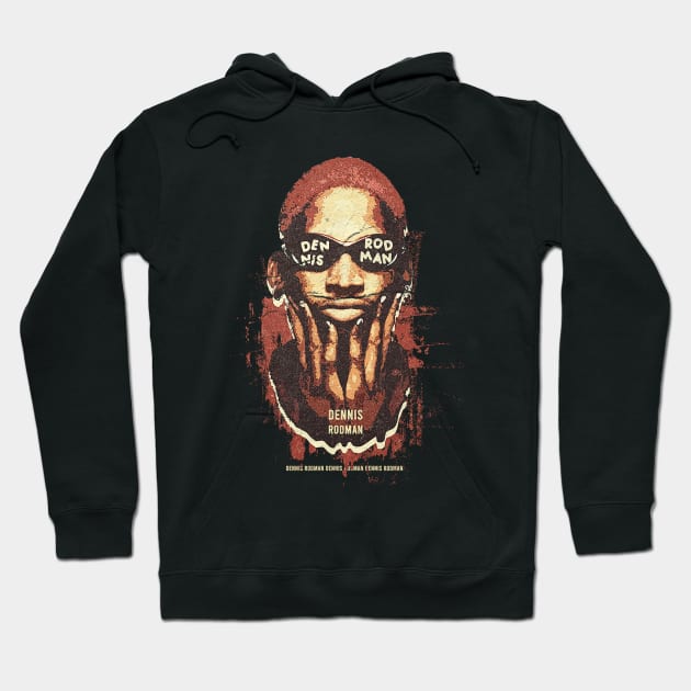 rodman face retro Hoodie by Bones Be Homes